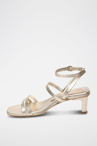 Sandalias de piel de tacón napa Norah - Dorado
