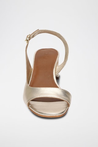 Sandalias de piel caprina de tacón Nonnie - Dorado
