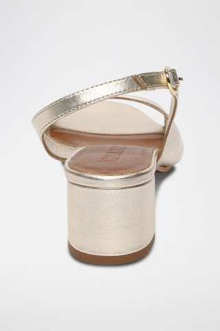 Sandalias de piel caprina de tacón Nonnie - Dorado