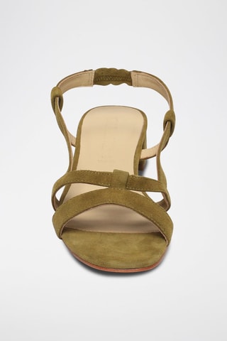 Sandalias de piel caprina de tacón Nia - Verde