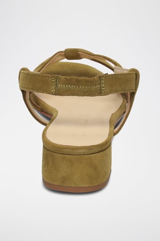 Sandalias de piel caprina de tacón Nia - Verde
