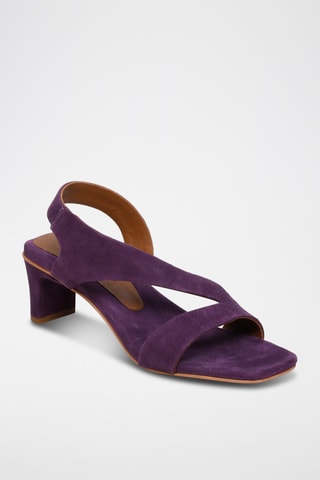 Sandalias de piel de tacón Netia - Violeta