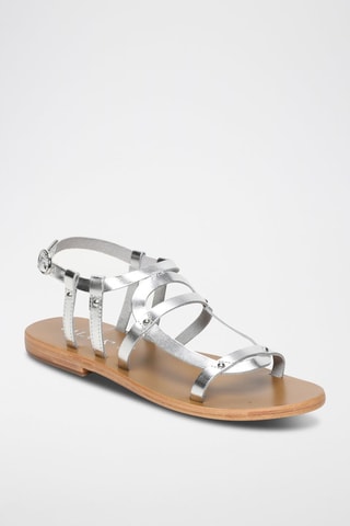 Sandali in pelle di camoscio Marino - Argentato
