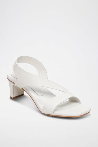 Sandalias de piel de tacón Netia - Blanco
