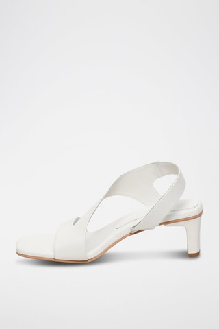 Sandalias de piel de tacón Netia - Blanco