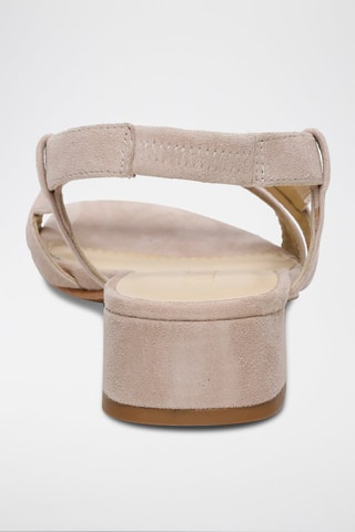 Sandalias de piel de tacón Nia - Beige