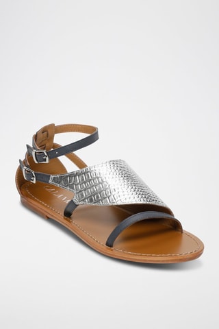 Sandalias de piel Botafogo - Azul y plateado