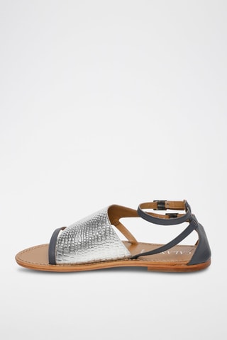 Sandalias de piel Botafogo - Azul y plateado