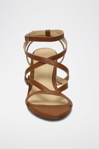 Sandalias de piel caprina de tacón Nitsa - Marrón