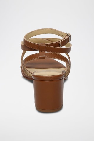 Sandalias de piel caprina de tacón Nitsa - Marrón