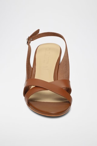 Sandalias de nobuk de tacón Netty - Marrón