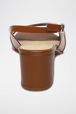 Sandalias de nobuk de tacón Netty - Marrón