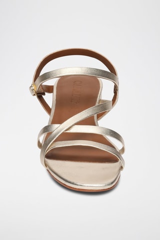 Sandalias de piel napa de tacón Nahla - Dorado