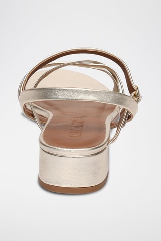 Sandalias de piel napa de tacón Nahla - Dorado