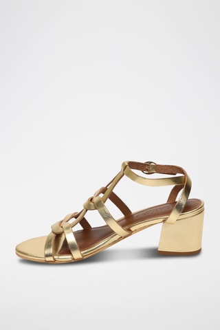 Sandali con tacco in pelle di camoscio Nevaeh - Dorato