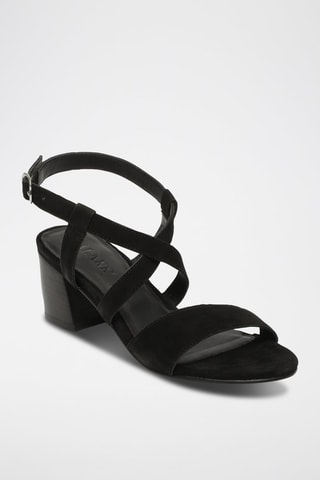 Sandalias de nobuk de tacón Nyssa - Negro