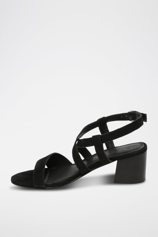 Sandalias de nobuk de tacón Nyssa - Negro