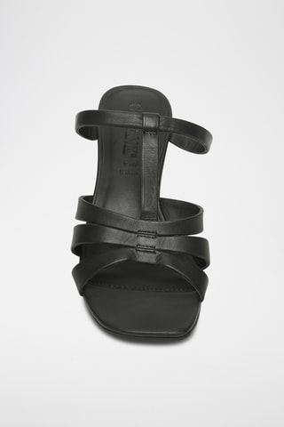 Sandalias de piel ovina napa de tacón - Negro