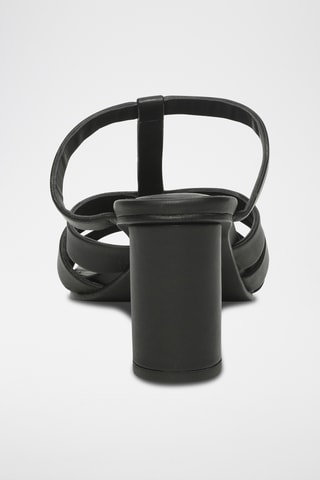 Sandalias de piel ovina napa de tacón - Negro