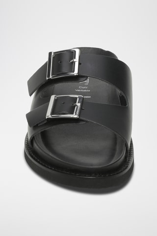 Sandalias de piel - Negro