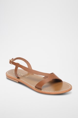 Sandalias de piel - Camel
