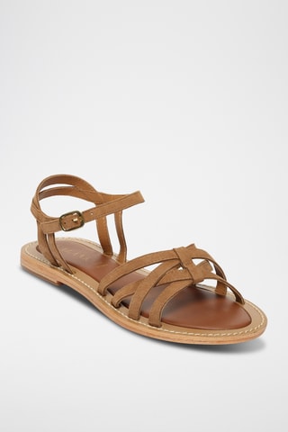 Sandalias de piel caprina nobuk - Camel
