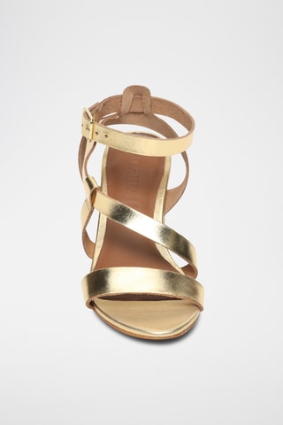 Sandalias de piel de tacón - Dorado