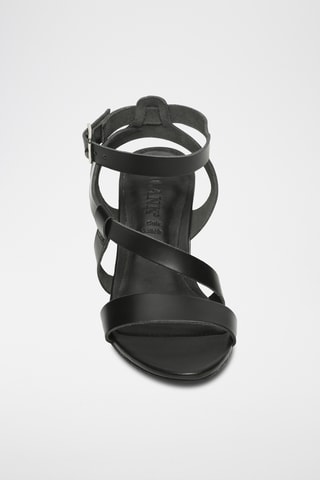 Sandalias de piel de tacón - Negro
