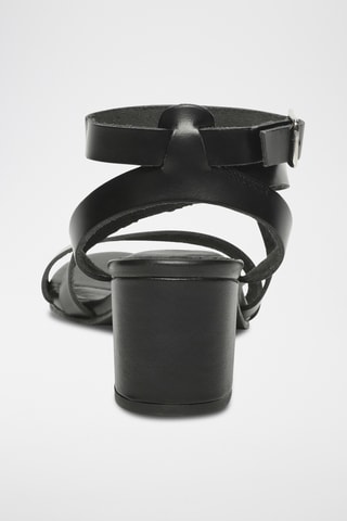 Sandalias de piel de tacón - Negro