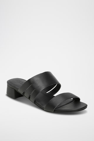 Sandalias de piel de cordero napa de tacón - Negro