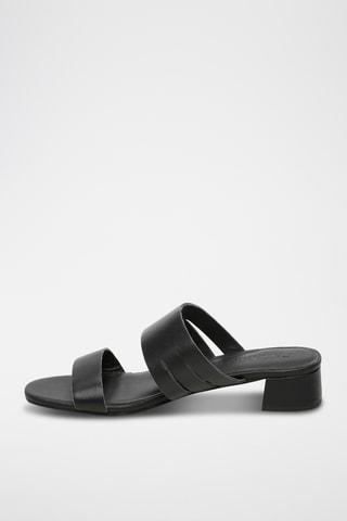 Sandalias de piel de cordero napa de tacón - Negro