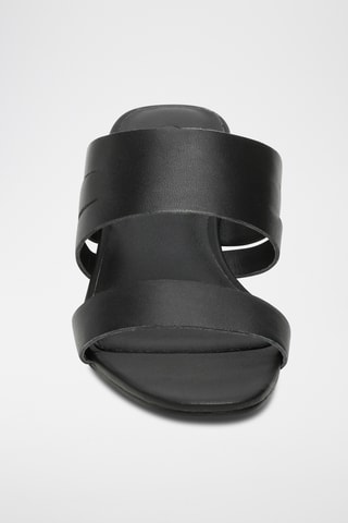 Sandalias de piel de cordero napa de tacón - Negro