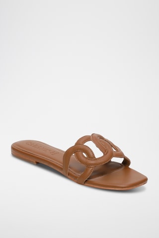 Sandalias de piel ovina napa - Camel
