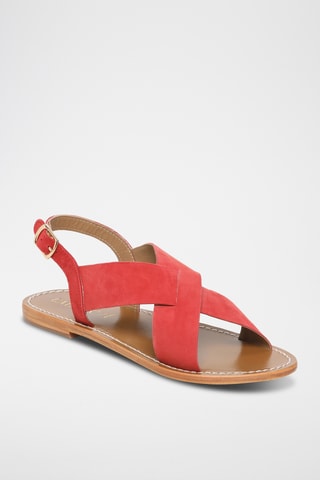 Sandalias de piel caprina nobuk - Rojo