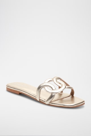 Sandalias de piel ovina napa - Dorado