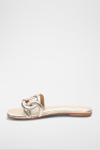 Sandalias de piel ovina napa - Dorado
