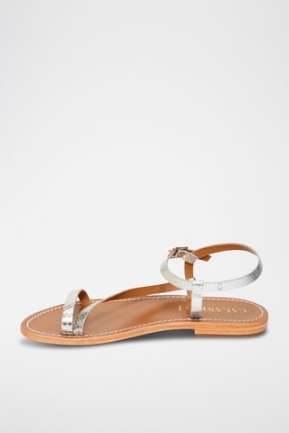 Sandalias de piel - Plateado