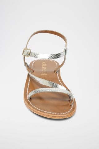 Sandalias de piel - Plateado