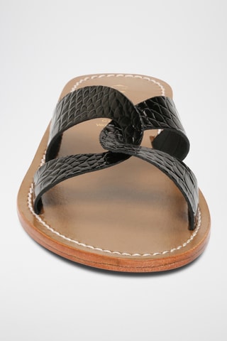 Sandalias de piel de charol - Negro