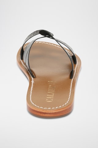 Sandalias de piel de charol - Negro