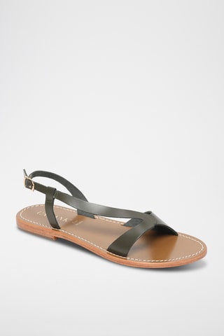 Sandalias de piel - Caqui
