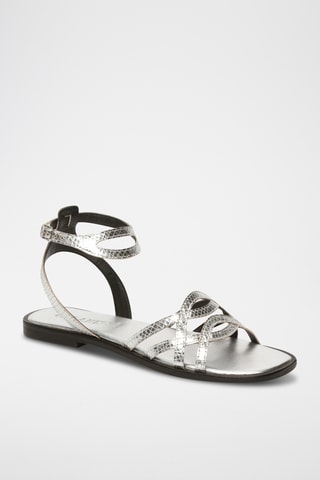 Sandalias de piel caprina - Plateado