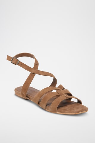 Sandalias de piel caprina nobuk - Camel