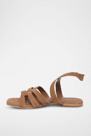 Sandalias de piel caprina nobuk - Camel