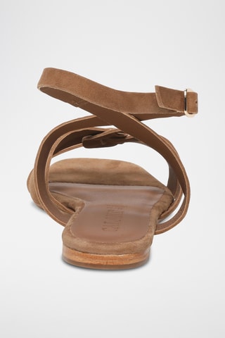 Sandalias de piel caprina nobuk - Camel