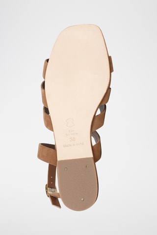 Sandalias de piel caprina nobuk - Camel