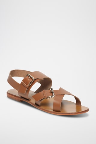 Sandalias de piel - Camel