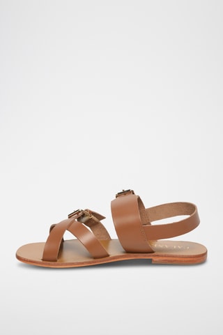 Sandalias de piel - Camel