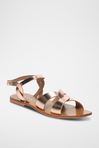 Sandalias de piel - Rosa dorado