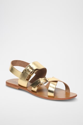 Sandalias de piel - Dorado